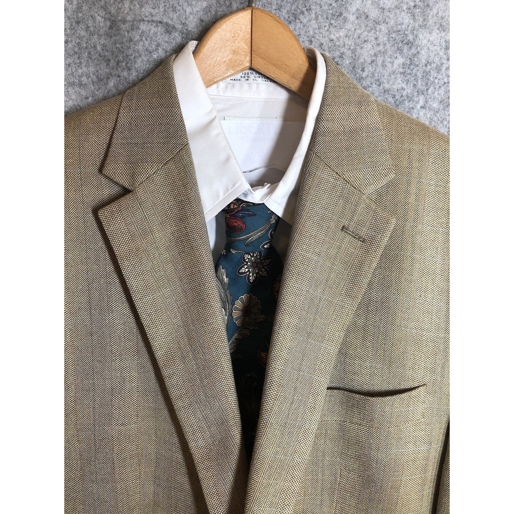 Ralph Lauren Blazer Mens 44R Brown Herringbone Tweed Sport Coat Jacket Classic